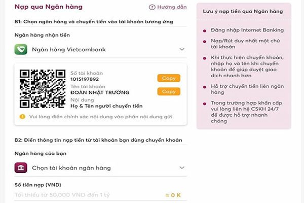 Các hình thức nạp tiền net88 khi tham gia
